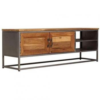 vidaXL TV Cabinet Recycled Teak and Steel 120x30x40 cm