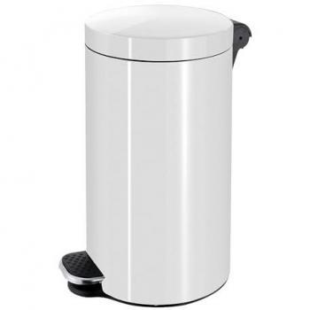 Recipiente de residuos con pedal 12L, dimensiones 400x250 mm, color blanco