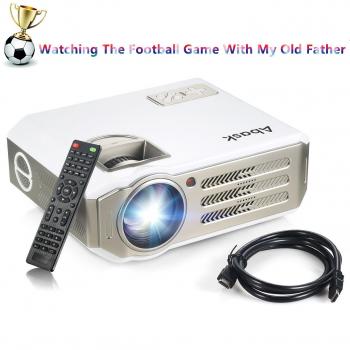 Proyector,Abask Full HD LCD 3100 Lumen Proyector Alejado sin Hilos,Proyector Portable del Teatro Casero de las Multimedias con 1080P HDMI,USB, AV, VGA, SD ,Soporte Video Games / TV / Computer, Cable HDMI Gratuito