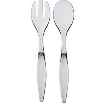 Juego de utensilios para ensalada gris, plástico