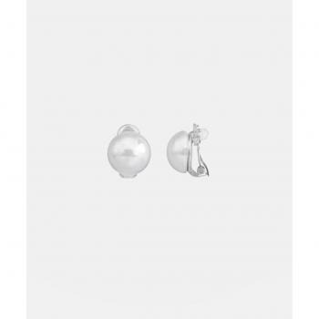 Pendientes de plata Majorica Lyra con perla mabé blanca 14mm