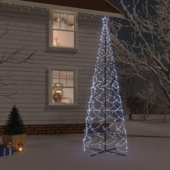 vidaXL Árbol de Navidad Cónico 1400 LED Iluminación Navideña Festival Color Azul, Blanco cálido, Blanco frío - 160x500 cm