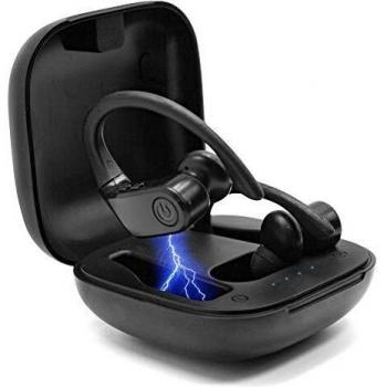 Phoenix Technologies - Auriculares deportivos inalámbricos Bluetooth 5.0 deporte resistente a salpicadura y sudor, con estuche de carga running y orejera de silicona