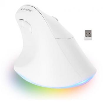Ratón Ergonómico Inalámbrico Luminoso Bluestork Ergo Lumi Derecho - Blanco