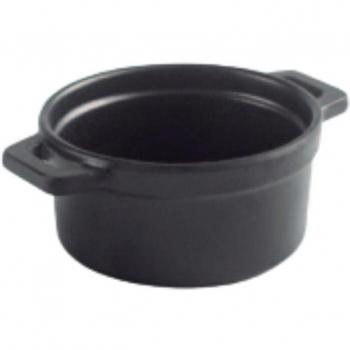 Cacerola Mini Sin Tapa de Melamina Negra Ø9 cm, 150 ml, Apta para Lavavajillas y Libre de BPA
