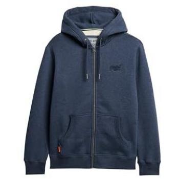 Superdry Essential Logo Zip-Up Hoodie - Heritage Navy Marl - Male - Size: XL