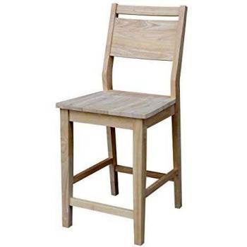 International Concepts Aspen Counter Panel Stool-24 Seat Height, Unfinished
