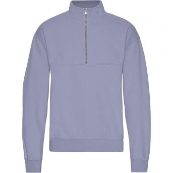 Colorful Standard Organic 1/4 Zip Sweatshirt in Purple Jade