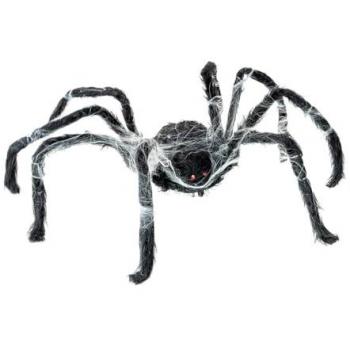 Araña negra caminante con telaraña 80x18x8 cm