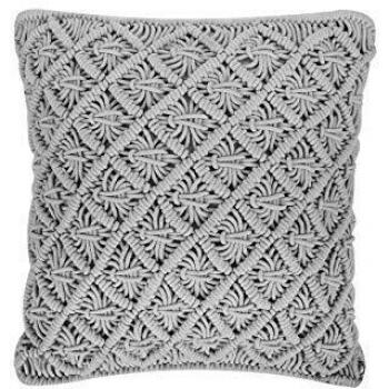 Cojín Decorativo Geométrico de Algodón Macramé 45 x 40 cm Gris Kizkalesi
