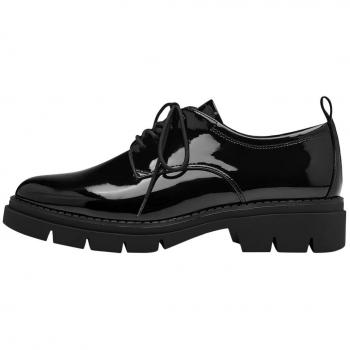 Zapato derby de mujer Tamaris negro brillante 39