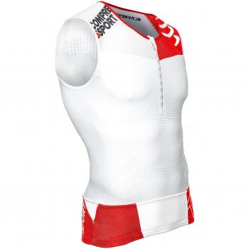 Compressport TR3 - Camiseta sin mangas para hombre, camiseta, color blanco, tamaño XL