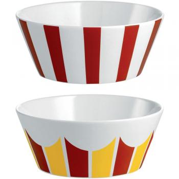 Alessi Juego de Dos Cuencos en Bone China, Multicolor Circus