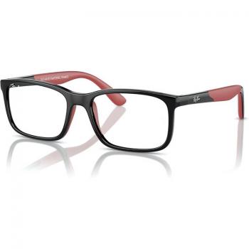 Ray-Ban Kids RY1621 3928 Black Square Eyeglasses with Blue Light Block, Size 49, Frame Only, Free Lenses, HSA/FSA Insurance Available