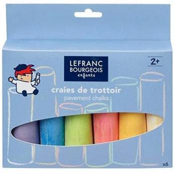 Caja de 6 tizas de acera surtidas Lefranc & Bourgeois para educación infantil