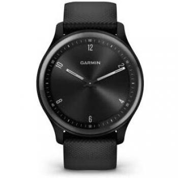 GARMIN vívomove Sport Hybrid Smartwatch with Silicone Band (Black Case, Slate Accents), Health and Fitness functions, Hidden Touchscreen Display, up to 5 days battery life