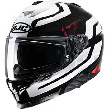 HJC Casco Integral i71 Enta MC1, Color Negro Blanco Rojo, Talla S