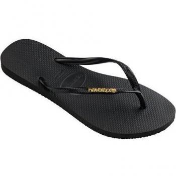 Chanclas Havaianas Slim Logo Metallic Black Gold SS23