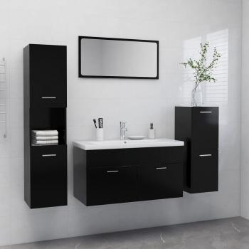 Juego de muebles de baño de madera de ingeniería negro Día y Noche