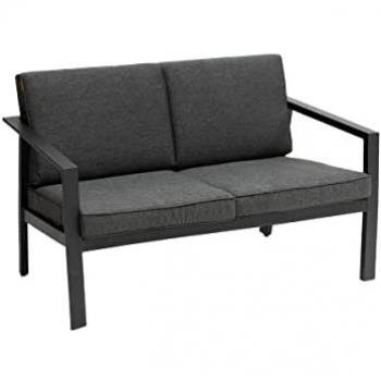 Sofá Exterior Pavane 2 Plazas Jardín Moderno Color Gris 121x73x63 cm