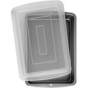 Wilton Recipe Right - Molde rectangular con tapa, 33 x 22.8 x 5 cm