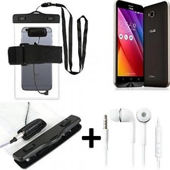 Estuche estanco al agua con entrada de auriculares para Asus ZenFone Max + auricular incluido, transparente | Trotar bolsa de playa al aire libre caja brazalete del teléfono caso de cáscara bajo playa - K-S_Trade