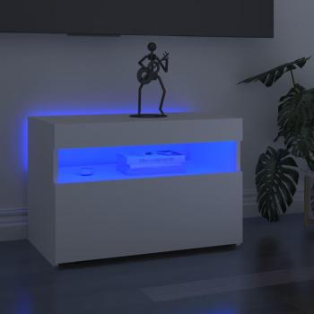 Muebles de puerta de TV con luces LED 2 piezas blanco 60x35x40 cm