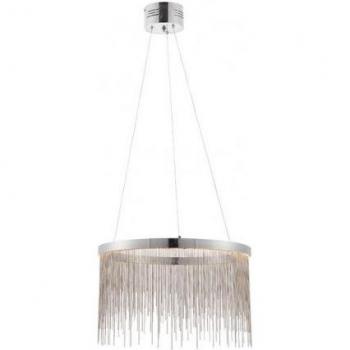 Lámpara colgante Zelma, cromo y plata, LED, 1 luz, cadena plateada