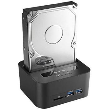 Sharkoon QuickPort XT HC Pro - Base de Conexión para Disco Duro, Negro