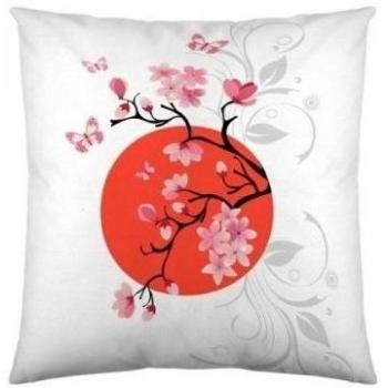 TSUKI Cojín con relleno KYU 60 x 60 cm negro / blanco / rojo / Zen / Chillout