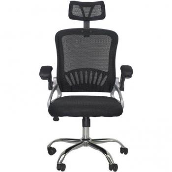 Silla de escritorio New Order Thinia Home con ruedas negro 112-120x59,5x64,3-104 cm