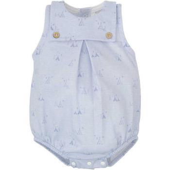Pelele de bebé niño estampado sin mangas en color azul