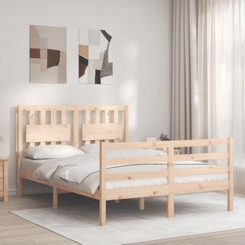 Cabecero de cama 120x200 cm de madera maciza Vidaxl color marrón