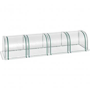 Outsunny Invernadero Tipo Túnel Marco Acero y PVC 395x100x80 cm Transparente y Verde