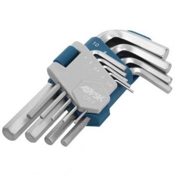 Ferrestock Juego Llaves Allen Cortas 9 Pzs Crv Acero Endurecido