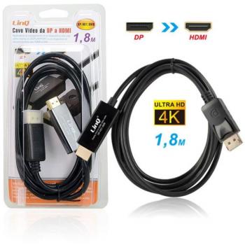 Convertidor de Video DisplayPort a HDMI 1.8 m Ultra HD 4K