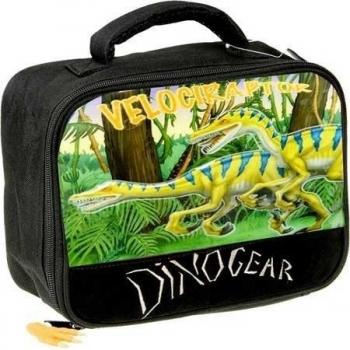 Dinogear Dinorama - Bolsa para llevar merienda o almuerzo, diseño con dinosaurios Velociraptor