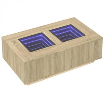 Mesa de centro con Infinity LED Roble Sonoma 116x69x40 cm, mesita de centro, mesa auxiliar, mesa de salón, mesita, mesita de sofá