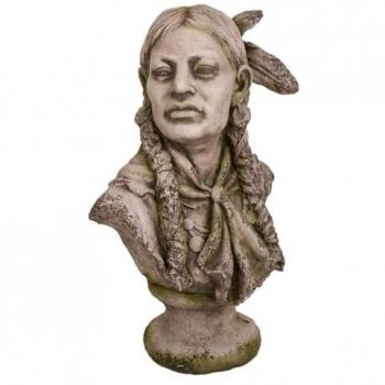Busto Alexandra House Living Fibra de Vidrio Magnesio Mujer Indio Americano 33 x 70 x 45 cm