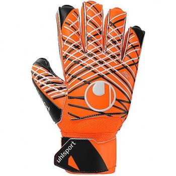 Uhlsport Guantes de Portero Soft Resist+ Flex Frame Naranja con protección para los Dedos para césped Artificial (Tamaño 9)