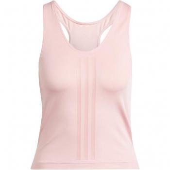 Camiseta de fitness Adidas Power Reversible Tight Fit 3 bandas para mujer color rosa