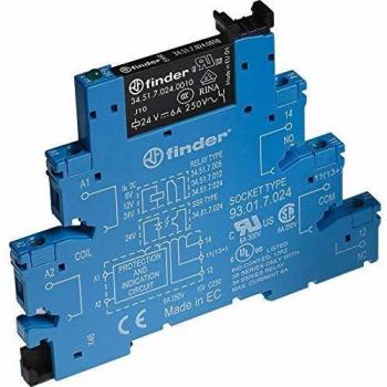Relé Acoplador Finder 38.51.3.240.0060, Tensión Nominal: 240 V/AC, 1 Cambio, Terminales de Tornillo