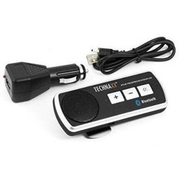 Technaxx Bluetooth Sistema de manos libres para automóvil Conducción segura Toma de encendedor de cigarrillos DSP Reducción de ruido Cancelación de eco Altavoz dúplex incorporado Voz clara BT-X22