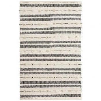 Alfombra de salón de algodón Beige étnica para Comedor de 160 x 230 cm Vitta - LOLAhome
