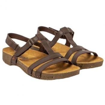 Sandalias Planas de Piel para Mujer Art I Breathe Marrón con Velcro, Talla 36 EU