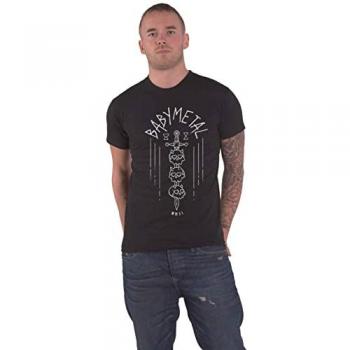 Babymetal Skull Sword Black T-Shirt - Size L - 100% Cotton Jersey