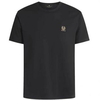 Belstaff Short Sleeved Mens Logo Patch T-Shirt - Black - Size L - Male