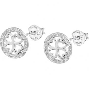 Pendientes Trébol Time Road WS03239 Plata Mujer