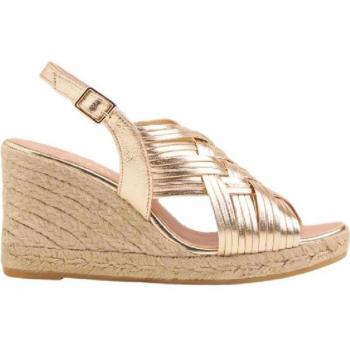 Sandalias de Mujer Gaimo Alpargatas Cuna Oro Napa Platino 831 7C Yute Natural