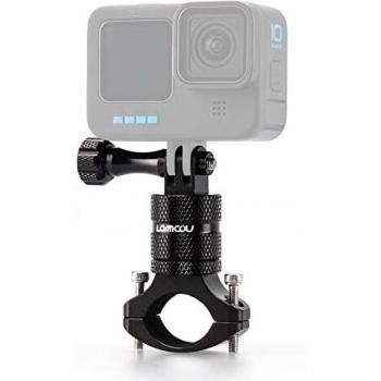 Lammcou Soporte para Bicicleta para Cámara de Acción, Soporte para Manillar de Aluminio Compatible con Hero 9 8 7 6 Session 4K Osmo Actioncam Bike Mount, Negro